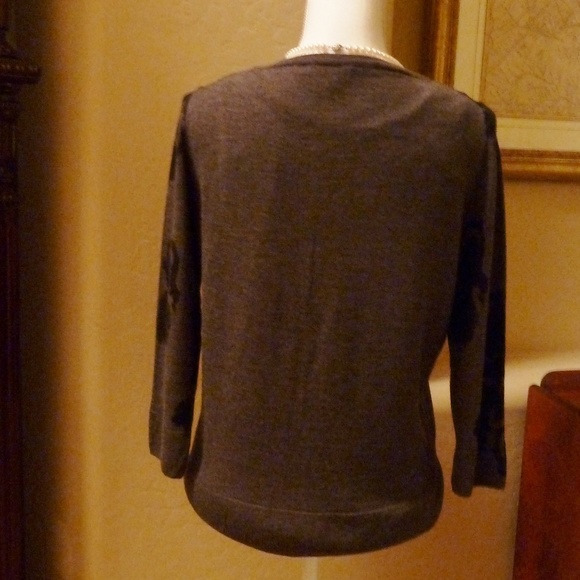 Cardigan Italian Merino Wool Gray Black EUC - Picture 3 of 7